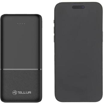 Tellur Power Bank akumulators TLL158481, 10000mAh, 5V/2.1A, 5V/1A, USB-C, USB x 2, īssavienojums, pārlādēšana, LED indikators (TLL158481)