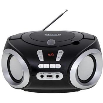 Adler CD Boombox AD 1181bs, 2x4W, 20 FM станций, USB подключение, LCD дисплей, Аккумулятор, AUX вход (AD 1181bs)