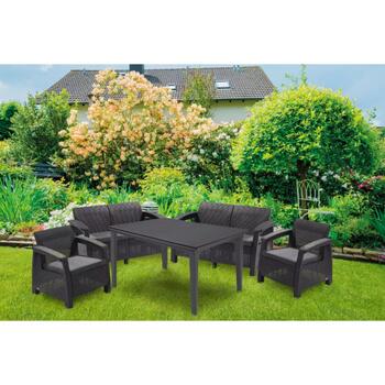 Keter Corfu Fiesta Set комплект садовой мебели 29198008939, 2 кресла, 2 дивана, стол, 54.34kg, устойчив к УФ (29198008939)