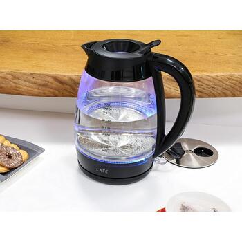 Lafe Электрический чайник Essential XL LAFCZA47573, 2200 W, 2 л, стекло, автоматическое отключение, индикатор уровня воды (LAFCZA47573)