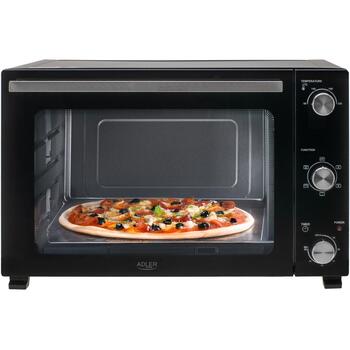 Adler Электрическая духовка AD 6025, 35L, 1500W, Черная, Конвекция, Вертел, Таймер 60 мин (AD 6025)
