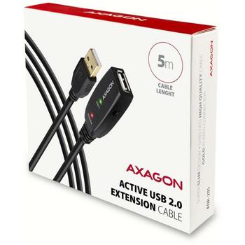 Axagon USB удлинитель ADR-205 5м, черный, USB 2.0 1, USB 3.0 1 (ADR-205)
