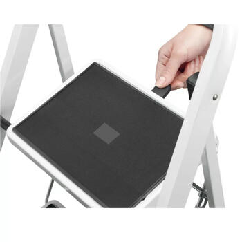 Hailo K40 BasicLine 034342100 salokāms pakāpienu soliņš, 2 pakāpieni, 225cm, 150kg, tērauds, drošības rokturis (034342100)