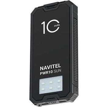 Navitel PWR10 Sun, 10000mAh, no saules paneļa/no elektrotīkla, LED lukturītis, atlikušais uzlādes indikators (PWR10 Sun)