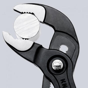 Augstas kvalitātes ūdens sūknēšanas knaibles, Knipex, 87 01 150, 150 mm, pelēkas, ar 11 pozīciju regulēšanu, pašbloķējošas. (87 01 150 SB)