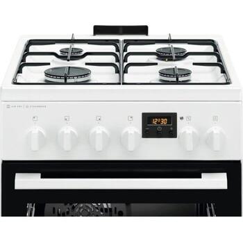 Electrolux gāzes plīts ar elektrisko cepeškrāsni LKK560232W, 943005617, 58l, A, 2506W, 230V, 16A, 1.5m, SteamBake, AirFry (LKK560232W)