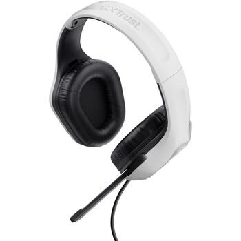 Trust наушники GXT 415W Zirox 50 мм, 20 - 20000 Гц, 2 м кабель, белый, неодимовые магниты, регулируемая дужка (25147)