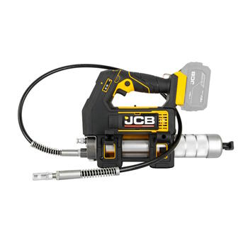 JCB JCB-18PGG-VS Professional 18V аккумуляторный шприц для смазки для обслуживания техники и узлов переменная скорость картридж 400г гибкий шланг (JCB-18PGG-VS)