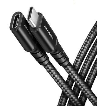 Axagon Удлинитель кабеля BUCM32-CF05AB 0.5м, черный, USB-C на USB-C, 20Гбит/с, PD 240Вт, 5А, 8K HD видео (BUCM32-CF05AB)