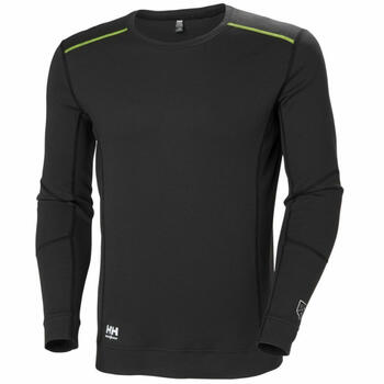 Helly Hansen футболка сварщика Fyre 75249_950-L, L, черная, 59% модакрил, 39% хлопок, 2% антистатик, нить Amann, EN ISO 11612:2015 (75249_950-L)