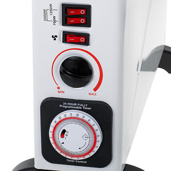 Efektīvs konvektora sildītājs ar taimeri un turbo ventilatoru 2000 W 3 jaudas līmeņi līdz 24 m² balts MS7741w Mesko (MS 7741 white)