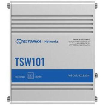Teltonika коммутатор TSW101 5 портов 10/100/1000 PoE+ 2000 MAC адресов 10 Gbit/s IP30 9-30 V 4 PoE порта 30 W (TSW101)