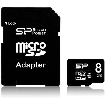 Silicon Power карта памяти MicroSDHC, SP008GBSTH010V10SP, 8 ГБ, 3.6 В, 2.7 В, 3.3 В, 2.8 В, 1 шт, Class 10, RoHS, ECC (SP008GBSTH010V10SP)