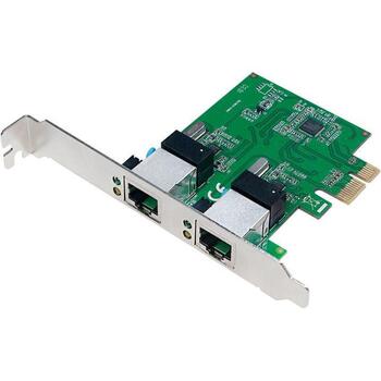 LogiLink сетевая карта PC0075, 2x Gigabit Ethernet, PCIe 2.0, 1000 Mbit/s, Realtek 8111F, Asmedia 1182E, IEEE 802.3, Wake-on-LAN (PC0075)