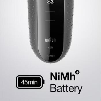 Braun skuveklis 3000BT, 45 min, NiMH, folijas skuveklis, 3 asmeņi, 5 ķemmes, 3-7 mm, LED, mazgājams, bezvadu, mitrs un sauss (3000BT)