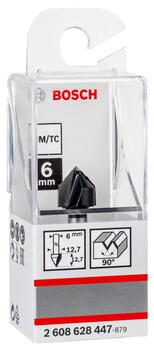 V veida gropju frēze 6mm D1 12,7 mm, L 12,7 mm,90°, Rokas frēzēm, malu frēzēm V VEIDA GROPJU FRĒZE STANDARD FOR WOOD V-GROOVE BIT, 2608628447, BOSCH (2608628447)