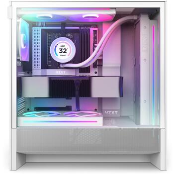 Nzxt Корпус H5 FLOW RGB 2024 CC-H52FW-R1, 3x120мм вентиляторы, 2x2.5