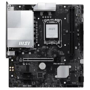 Msi Dēlis PRO H810M-B, LGA 1851, DDR5, 128 GB, 2.5G LAN, 4 x USB 2.0, 1 x HDMI, 1 x DisplayPort, 7.1 audio (PRO H810M-B)