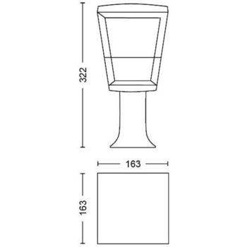 Philips Hue уличный пьедестальный фонарь WCA Econic 8718696170595, 15Вт, 1140лм, 2000-6500K, IP44, LED, Bluetooth, Zigbee, черный (8718696170595)