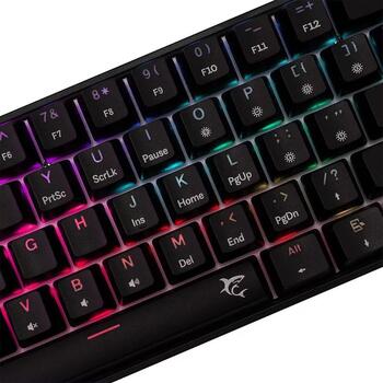 White Shark Проводная игровая клавиатура SHINOBI-2-B-US-RED.SW, 0.53 кг, 29.2 см, 10.2 см, 3.9 см, 1.8 м, RGB подсветка (SHINOBI-2-B-US-RED.SW)