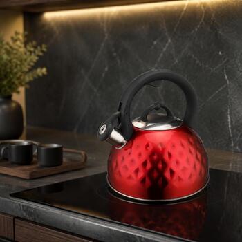 Brock MWK 001 RD La Cuisinette чайник, 2,5л, 3л, 0,55кг, нерж. сталь, красный, для индукции (MWK 001 RD)