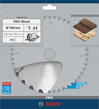 Ripzāģa disks 190x20 mm Optiline Wood, Rokas ripzāģiem PRO WOOD RIPZĀĢA ASMENS, 2608640612, BOSCH (2608640612)