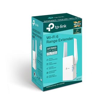 TP-Link RE705X AX3000 Mesh Wi-Fi 6 усилитель сигнала/репитер 2.4 GHz 574 Mbps 5 GHz 2402 Mbps Gigabit Ethernet Белый (RE705X)