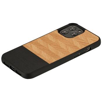Man&Wood чехол M8642B, 6.1 дюйма, черный, дерево, поликарбонат, совместим с iPhone 12/12 Pro (M8642B)