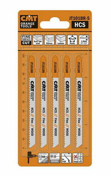 Cmt Figūrzāģa asmens JT101BR-5, 5 gab, 75mm, 100mm, 10 TPI, 2,5mm, HCS, T, cietam un mīkstam kokam, OSB, saplāksnim, laminātam (JT101BR-5)