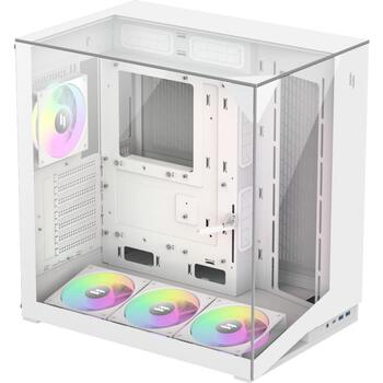 Gamemax Корпус NEX C56 VC WH, 30см x 44.6см x 44.8см, 7 слотов расширения, 2 x USB 3.2 Gen 1, 1 x USB-C 3.2 Gen 2, 1 x наушники (NEX C56 VC WH)