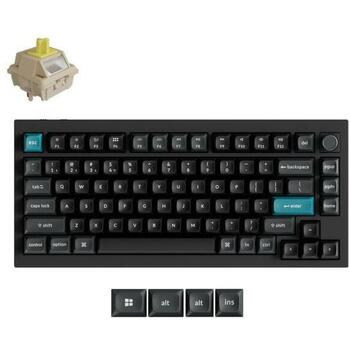 Keychron Q1 Ultra 8K bezvadu mehāniskā klaviatūra 75% 2.4GHz Bluetooth 5.3 USB-C 8000Hz Hot-Swap melna Q1U-M4 (Q1U-M4)