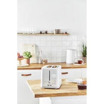 Tefal Тостер TT693110, 850 Вт, 2 слота, Пластик, Белый, 7 уровней поджаривания, Съемный лоток для крошек, Автоцентрирование (TT693110)