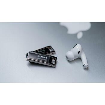 Adata USB флеш-накопитель AROY-UR340-256GBK 256 ГБ, USB 3.2 Gen 1, скорость чтения 100 МБ/с, черный, без крышки, водонепроницаемый (AROY-UR340-256GBK)