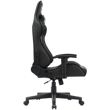 Spēļu krēsls ar auduma apdari 2D regulējami roku balsti 90°–180° atzveltne galvas un jostas spilveni Class-4 gāzes pacēlājs līdz 150 kg Crest FCH01 Pelēks CNS-FCH01 CANYON (CNS-FCH01)