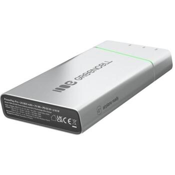 Green Cell PBPLGC20P Power Bank, 20800 мАч, 2xUSB-C, 1xUSB-A, 65 Вт, 18 Вт, алюминий, зеленый, светло-серый, черный, серебристый (PBPLGC20P)