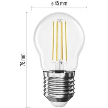 Emos LED лампочка Filament Mini Globe ZF6D02, 1,8 Вт, 250 лм, теплый белый, E27, 360°, 25 000 часов, 4 чипа (ZF6D02)