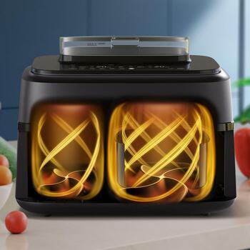 Philips karstā gaisa friteris NA551/00, jauda 2750 W, tilpums 9 L, 12 programmas, skārienkontrole, LED displejs (NA551/00)