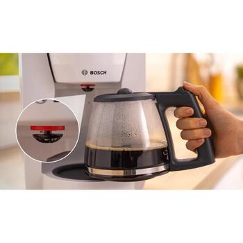 Bosch Кофеварка TKA2M111, 1200 Вт, 1,4 л, 10-15 чашек, с заземлением, съемный водяной бак (TKA2M111)
