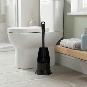 Beldray Щетка для унитаза LA084538BLKPEU7, черная, пластик, 41см x 13.5см x 13.5см, антибактериальная, эргономичная ручка (LA084538BLKPEU7)
