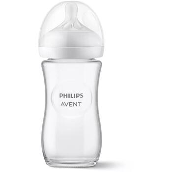 Philips Avent Natural Response стеклянная бутылочка SCY933/01, 240 мл, 1 шт., соска Flow 3, антиколиковая, без BPA (SCY933/01)