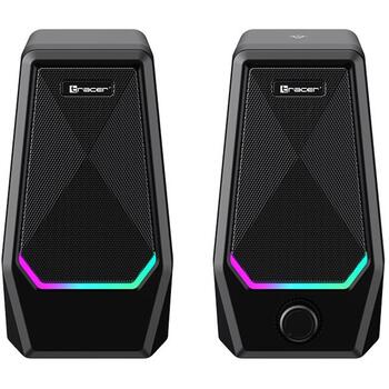 Tracer Компьютерные колонки TRAGLO47764, 6W, 20-20000Hz, 2.0 (Стерео), USB, RGB подсветка, проводное соединение (TRAGLO47764)