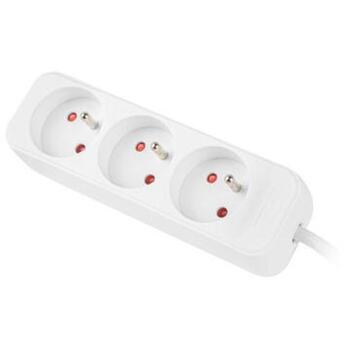 Lanberg Удлинитель PS0-03E-0300-W, 3м, 3xCEE 7/5, 2500Вт, белый, CL109:6:2017-04-01 (PS0-03E-0300-W)