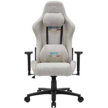 Onex spēļu krēsls ONEX-STC-S-L-IV, 123-133cm, 125kg, 5 ritenīši, īss lina audums, ziloņkaula, ergonomisks (ONEX-STC-S-L-IV)