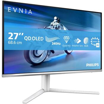 Philips OLED монитор 27M2N6501L/00, 67,3 см, 2560 x 1440, 240 Гц, 0,03 мс, 400 кд/м², HDMI 2, белый (27M2N6501L/00)