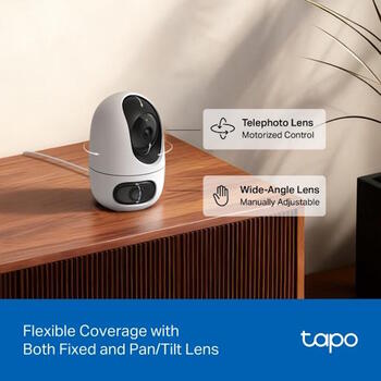 TP-Link WiFi внутренняя IP камера Pan Tilt Dual Lens Tapo C245D 2K 3MP AI обнаружение ночное видение Белый (TAPO C245D)