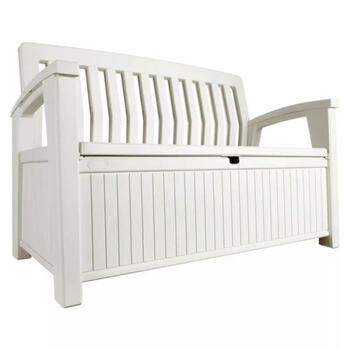 Keter Patio Storage Bench 29202690508, 227L, 133x61x89cm, белый, запираемый, 2 места (29202690508)