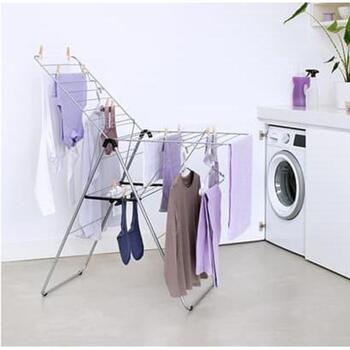 Brabantia HangOn сушилка для белья 403422, 20м, 6 крючков, регулируемая высота, складная, детский замок (403422)