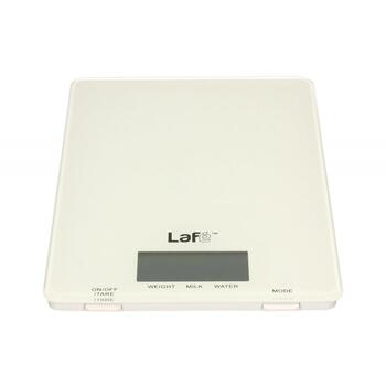 Lafe Кухонные весы WKS001.5 LAFWAG44841, 5кг, 1г точность, LCD, белый, стеклянная поверхность, функция тарирования (LAFWAG44841)
