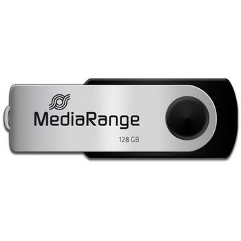 Mediarange MR913 USB-флеш-накопитель, 128ГБ, USB 2.0, 10МБ/с чтение, 3МБ/с запись, поворотный металлический корпус (MR913)