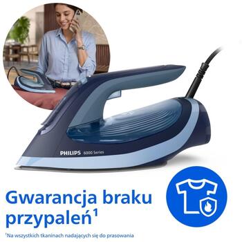 Philips DST6120/20 gludeklis, 2600 W, 45 g/min, 190 g, 0.3 L, SteamGlide Plus, OptimalTEMP, pretpilēšana, pretkaļķa (DST6120/20)
